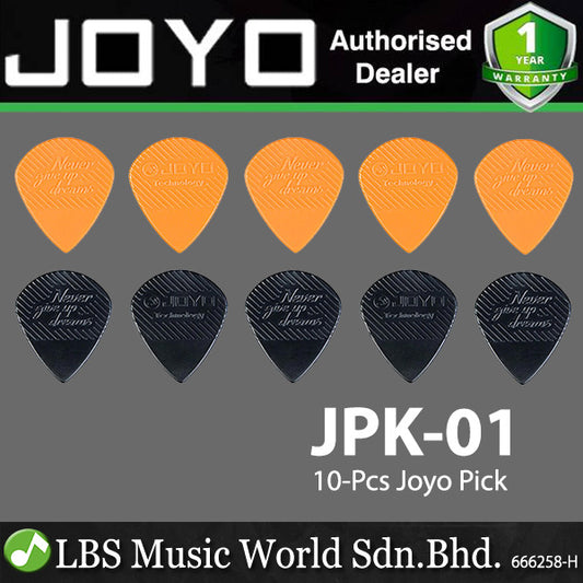 Joyo JPK-01 10 Piece 1.4mm Never Give Up Dreams ABS Guitar Pick - Black and Orange (JPK01)