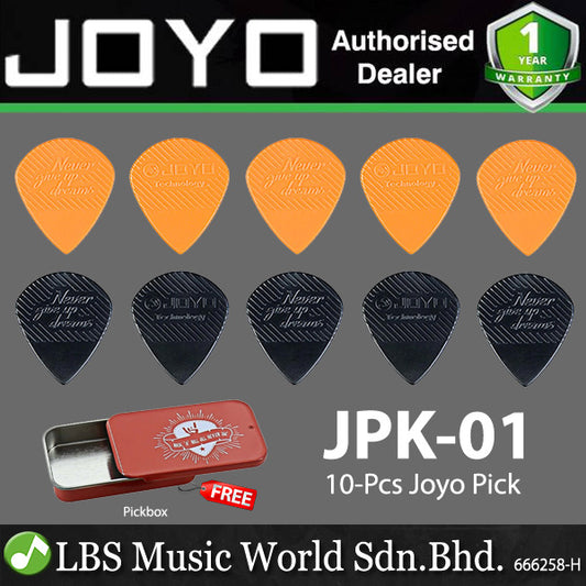 Joyo JPK-01 10 Piece 1.4mm Never Give Up Dreams ABS Guitar Pick - Black and Orange (JPK01)
