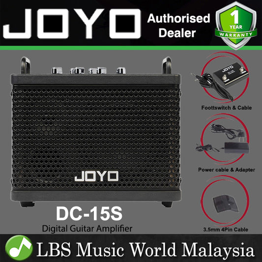 Joyo DC-15S 15W Acoustic Guitar Amplifier Speaker Rechargeable Bluetooth with 9 Amp Models 6 Digital Effects (DC15S DC 15S)