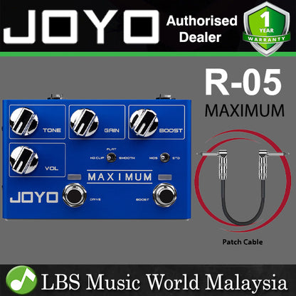 Joyo R-05 MAXIMUM Dual Channel Pedal Clean and Wild Overdrive Guitar Effects (R05 R 05)