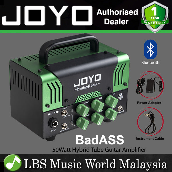 Joyo BadASS 50 Watt Amplifier Head BanTamP Series Speaker Bass Amp Hybrid Tube With Bluetooth (Badass)