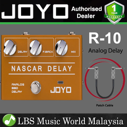 Joyo R-10 Nascar Analog Delay Pedal With Classic BBD Deliver Vintage Warm Natural Sound Effect for Sentimental Electric Guitar Solo (R10 R 10)
