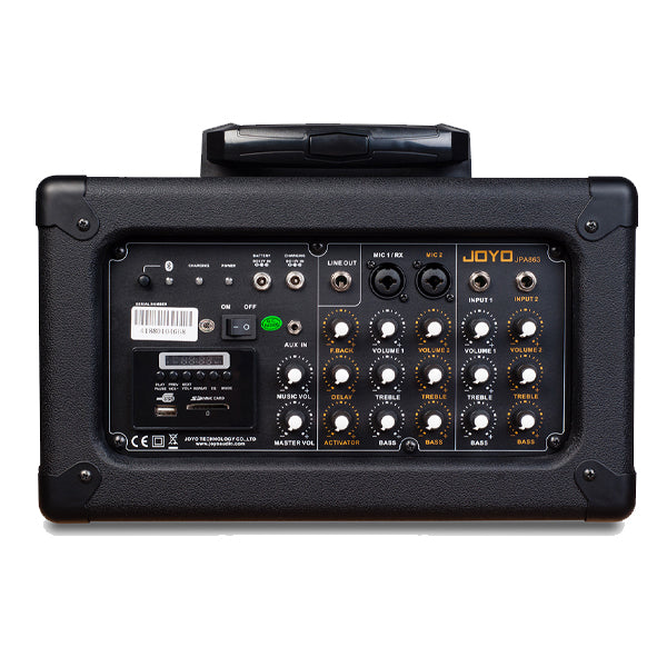 Joyo JPA-863 30W Amplifier Class D Portable Power Speaker Amp with Handheld and Bodypack Wireless Microphone (JPA863 JPA 863)