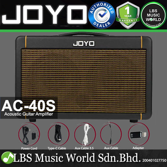 Joyo AC-40S 40 Watt Bluetooth Amp Acoustic Guitar Amplifier with Rechargeable Battery (AC40S)