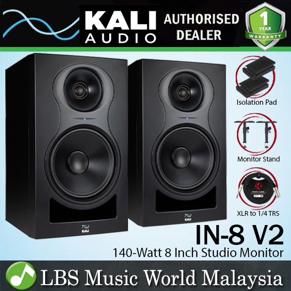 Kali Audio IN-8 V2 140 Watt 8 Inch Powered Studio Monitor Speaker - Pair (IN8 IN 8)