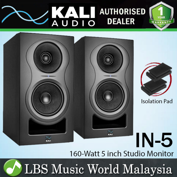 Kali Audio IN-5 160W 5 Inch Powered Studio Monitor Speaker - Pair (IN5 IN 5)