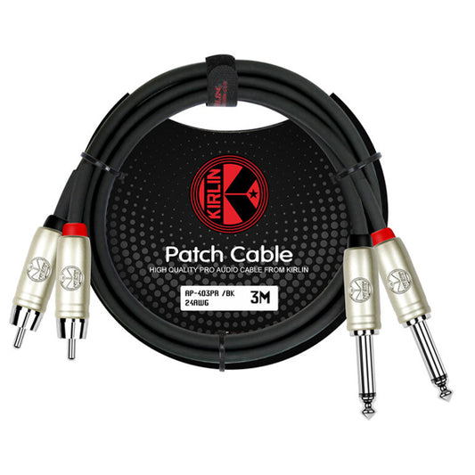 Kirlin AP-403PR 3 Meter Dual Mono 1/4 Inch Dual RCA (AP403PR AP 403PR)