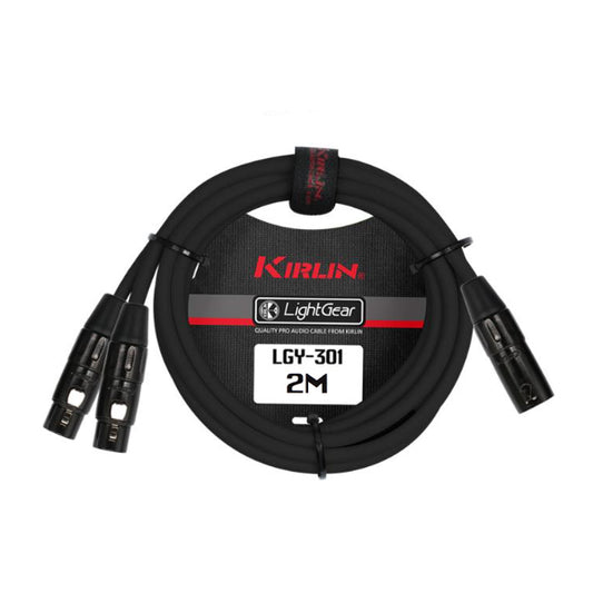 Kirlin LGY-301 2 Meter XLR Male to Dual XLR Female 5.5mm Outer Diameter For Mic and Speaker ( LGY301 LGY 301)