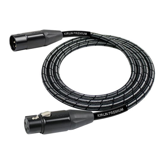 Kirlin MWB-220BEG /BM 3 Pin Metal Connector XLR Male to XLR Female Premium Plus Microphone Mic Cable - Metallic Black