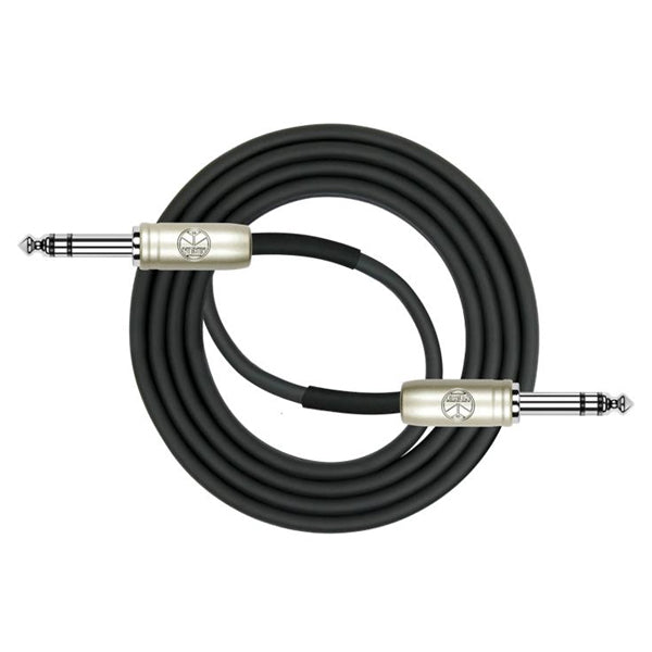 Kirlin AP-249PR 1/4 Inch TRS to TRS Plug Balance Stereo Audio Cable for Monitor Speaker or Interface - Black