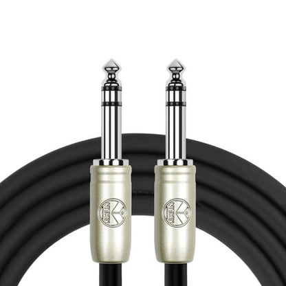 Kirlin AP-249PR 1/4 Inch TRS to TRS Plug Balance Stereo Audio Cable for Monitor Speaker or Interface - Black