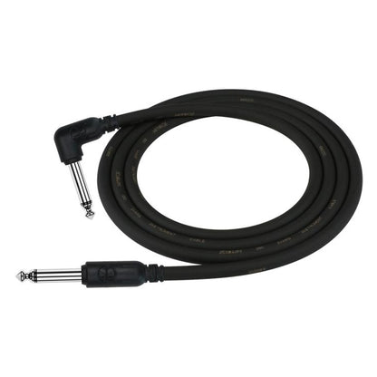 Kirlin Cable IC-242 6 Meter Mono Right Angle L Plug Instrument Cable For Electric Acoustic Bass Guitar Speaker Amp Keyboard Drum Amplifier - Black