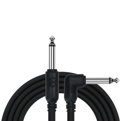 Kirlin Cable IC-242 6 Meter Mono Right Angle L Plug Instrument Cable For Electric Acoustic Bass Guitar Speaker Amp Keyboard Drum Amplifier - Black