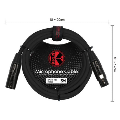 Kirlin MP-270 3 Pin Metal Connector XLR Male to XLR Female Original Microphone Mic Cable - 6M / 10M