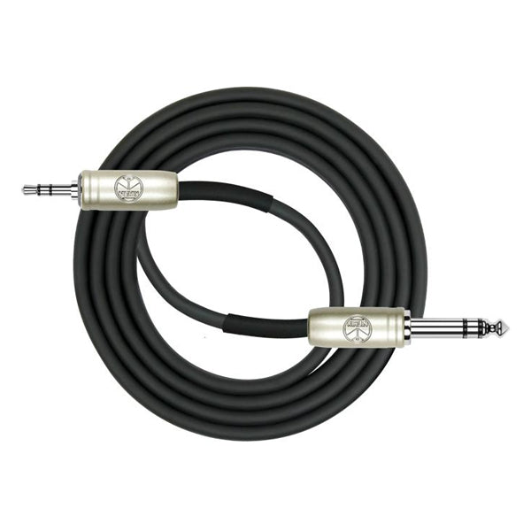 Kirlin AP-464PRL 3 Meter 1/4 Inch to 3.5mm TRS Balance Stereo Audio Cable for Headphone Speaker or Interface - Black