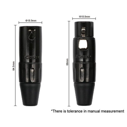 Kirlin MP-270 3 Pin Metal Connector XLR Male to XLR Female Original Microphone Mic Cable - 6M / 10M