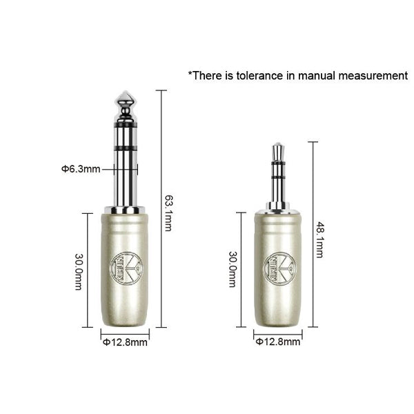 Kirlin AP-464PRL 3 Meter 1/4 Inch to 3.5mm TRS Balance Stereo Audio Cable for Headphone Speaker or Interface - Black