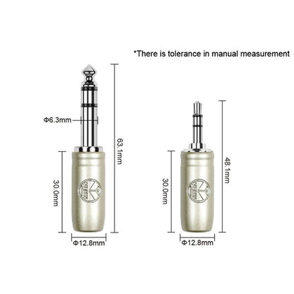Kirlin AP-464PRL 3 Meter 1/4 Inch to 3.5mm TRS Balance Stereo Audio Cable for Headphone Speaker or Interface - Black
