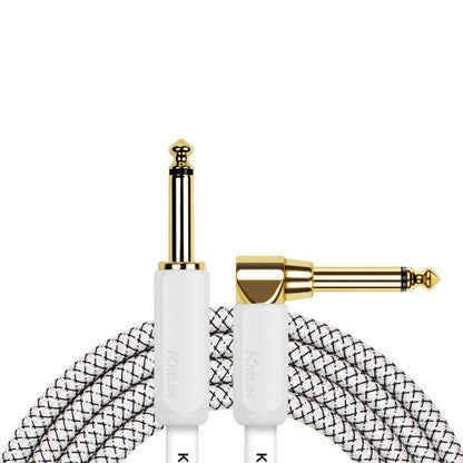 Kirlin IWB-202BEGL 6 Meter Premium Plus Gold Jack Woven Instrument Cable For Electric Acoustic Bass Guitar Speaker Amp Keyboard Drum Amplifier