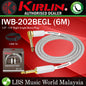 Kirlin IWB-202BEGL 6 Meter Premium Plus Gold Jack Woven Instrument Cable For Electric Acoustic Bass Guitar Speaker Amp Keyboard Drum Amplifier