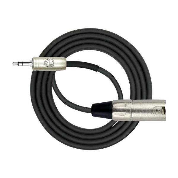 Kirlin AP-493PRL 3 Meter XLR Male to 3.5mm TRS Plug Original Single Patch Microphone Mic Cable - Black