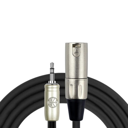 Kirlin AP-493PRL 3 Meter XLR Male to 3.5mm TRS Plug Original Single Patch Microphone Mic Cable - Black