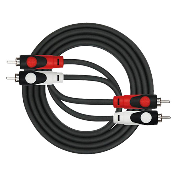 Kirlin LGA-402 2 Meter Dual RCA To RCA Stereo Plug LightGear Interconnect Patch Cable for AV Speaker Amplifier Receiver and Hifi Black