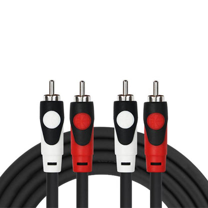 Kirlin LGA-402 2 Meter Dual RCA To RCA Stereo Plug LightGear Interconnect Patch Cable for AV Speaker Amplifier Receiver and Hifi Black