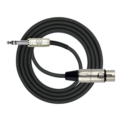 Kirlin MP-484PR 3 Meter XLR Female to 1/4 Inch TRS Plug Microphone Audio Mic Cable - Black