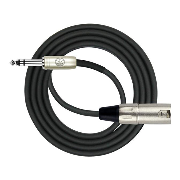Kirlin MP-483PR 3 Meter XLR Male to 1/4 Inch TRS Audio Plug Monitor Speaker Cable - Black