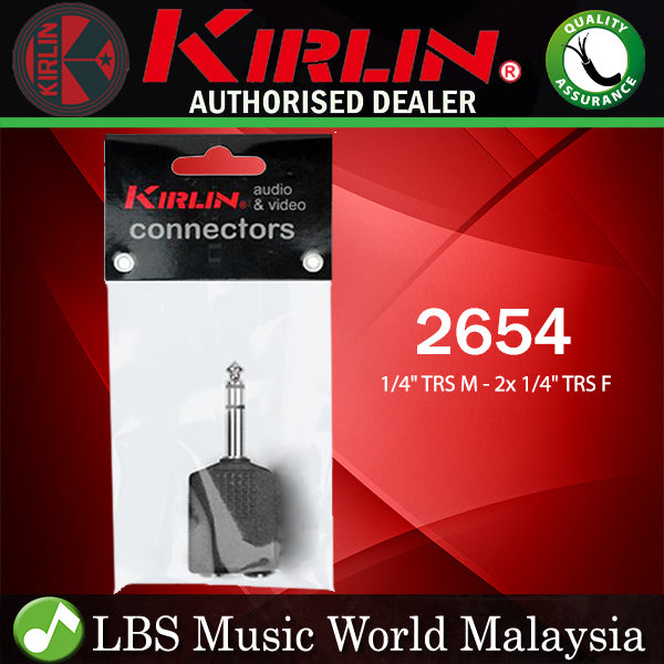 Kirlin 2654 Adapter 1/4 Inch TRS Male to Dual 1/4 Inch TRS Female Nickel Plated Audio Jack