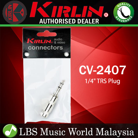 Kirlin CV-2407 1/4 Inch TRS Straight Stereo Plug for Cable Soldering Contact Head - Each (CV2407)