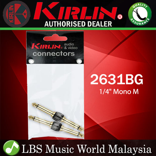 Kirlin 2631BG Adapter Double 1/4 Inch Mono Jack Gold Plated Patch Cable for Effect Pedal -  Pair