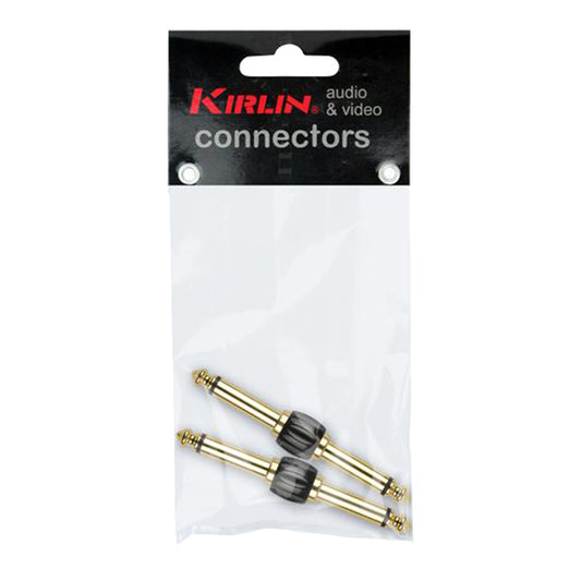 Kirlin 2631BG Adapter Double 1/4 Inch Mono Jack Gold Plated Patch Cable for Effect Pedal -  Pair