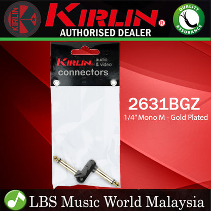 Kirlin 2631BGZ Adapter Double 1/4 Inch Mono Jack Gold Plated for Patch Cable Effect Pedal