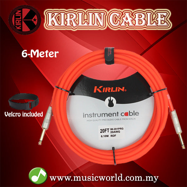 Kirlin Cable IM-201PRG Red Frost Instrument Cable Mono Plug 6 Meter Guitar Cable