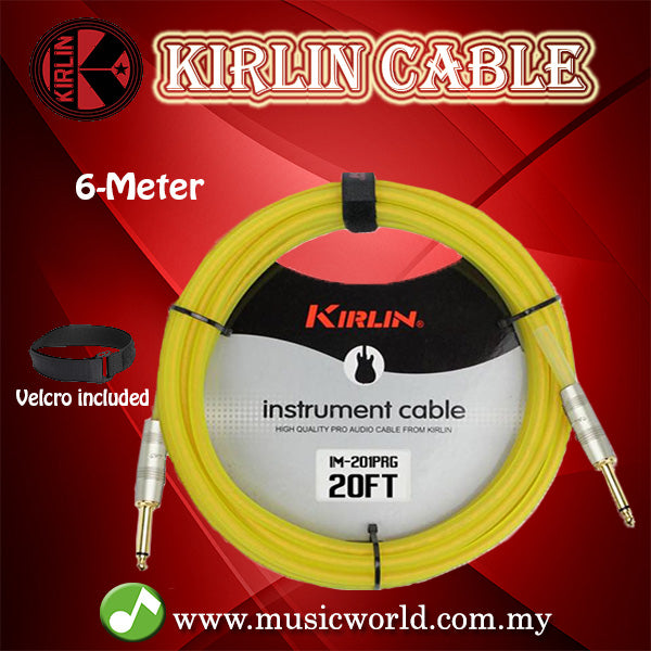 Kirlin Cable IM-201PRG Yellow Instrument Cable Mono Plug 6 Meter Guitar Cable