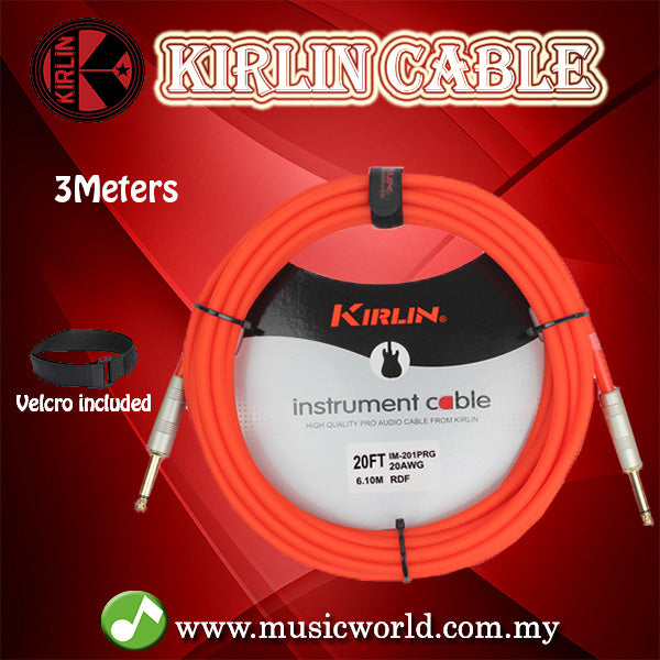 Kirlin Cable IM-201PRG Red Frost Instrument Cable Mono Plug 3 Meter Guitar Cable