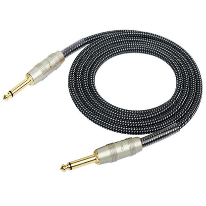 Kirlin IW-241PRG /BK Original Gold Woven Instrument Cable Electric Guitar Amp Keyboard Bass Amplifier Drum - Black