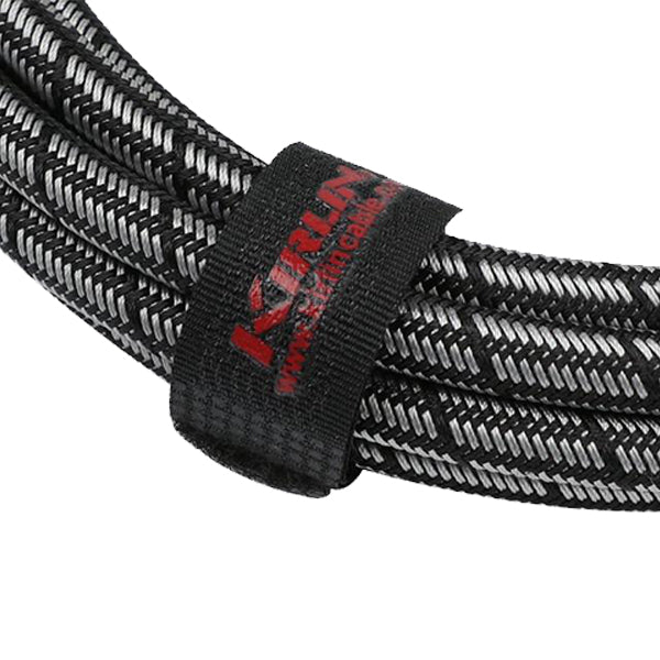 Kirlin IWB-202BEGL Premium Plus Gold Jack Woven Instrument Cable For Electric Acoustic Bass Guitar Speaker Amp Keyboard Drum Amplifier - Metallic Black
