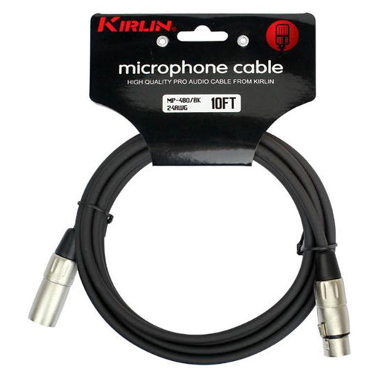Kirlin MP-480 /BK 6 Meter Microphone Cable XLR Male to XLR Female Mic Cable