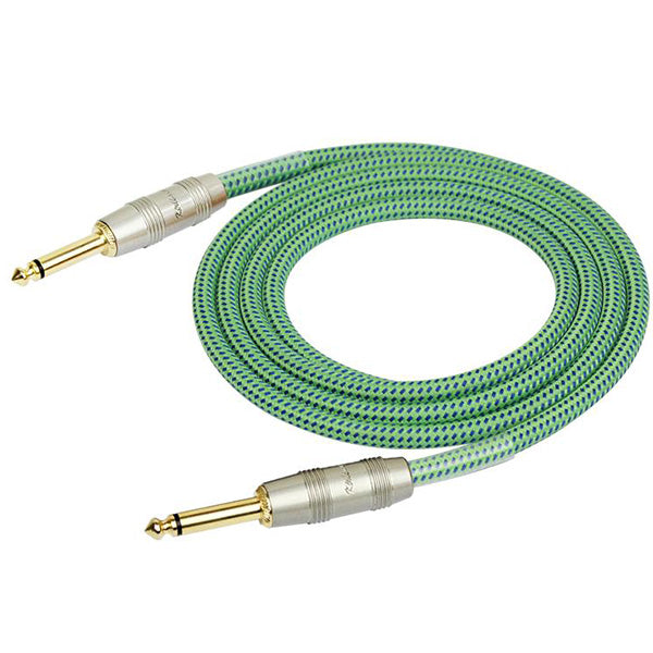 Kirlin IW-241PRG /GR 6 Meter Original Gold Woven Instrument Cable Electric Guitar Amp Keyboard Bass Amplifier Drum Green