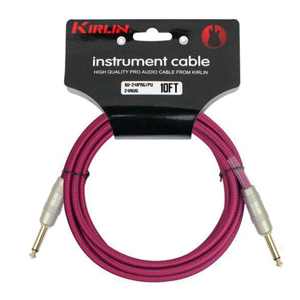 Kirlin IW-241PRG /PU 3 Meter Original Gold Woven Instrument Cable Electric Guitar Amp Keyboard Bass Amplifier Drum Purple