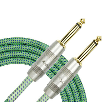 Kirlin IW-241PRG /GR 3 Meter Original Gold Woven Instrument Cable Electric Guitar Amp Keyboard Bass Amplifier Drum Green