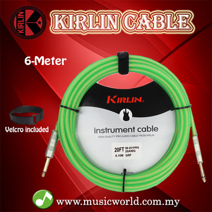 Kirlin Cable IM-201PRG Green Frost Instrument Cable Mono Plug 6 Meter Guitar Cable