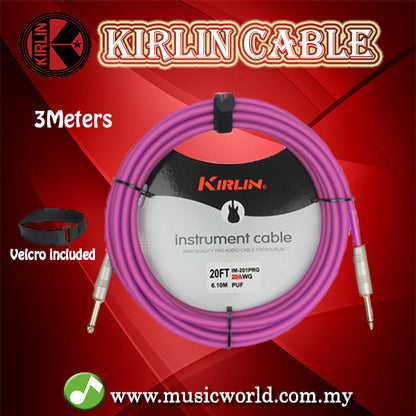 Kirlin Cable IM-201PRG Purple Frost Instrument Cable Mono Plug 3 Meter Guitar Cable