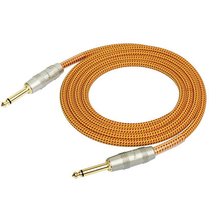 Kirlin IW-241PRG /OR 3 Meter Original Gold Woven Instrument Cable Electric Guitar Amp Keyboard Bass Amplifier Drum Orange