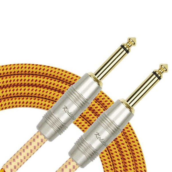 Kirlin IW-241PRG /OR 6 Meter Original Gold Woven Instrument Cable Electric Guitar Amp Keyboard Bass Amplifier Drum Orange