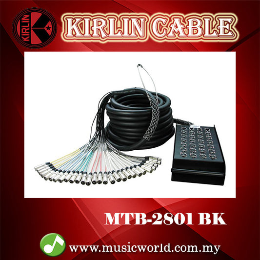 Kirlin MTB-2801 /BK 28 Channel 50 Meter Multi-track Cable XLR Male Female 28 In 28 Out Cable