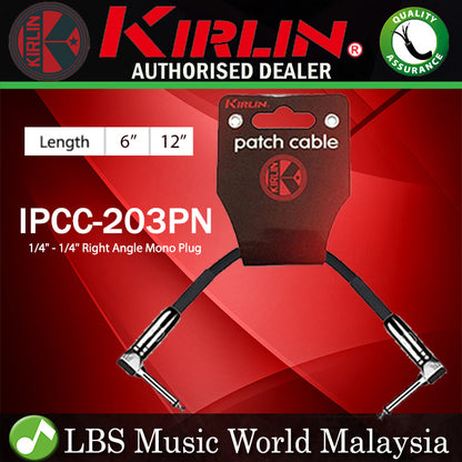 Kirlin IPCC-203PN Right Angle L Patch Cable For Electric Guitar Effect Pedal